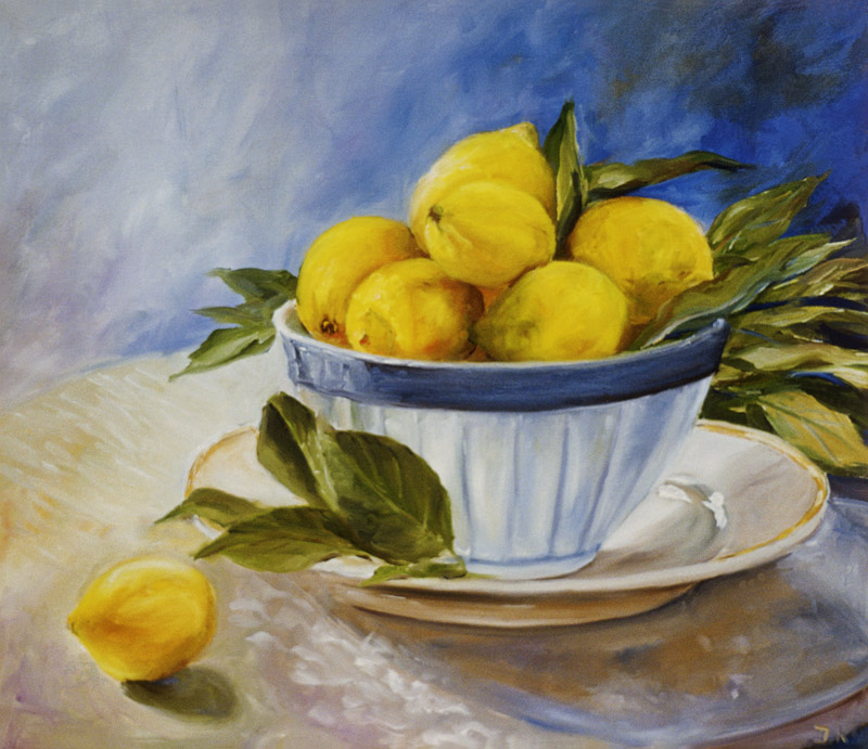 Limones en un bol de Ingeborg Kuhn