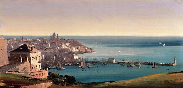 View of the Port of Genoa de Ippolito Caffi
