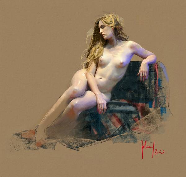 Female Nude with wallowing Hair de Georg Ireland