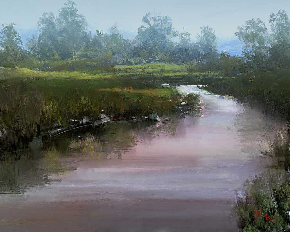 River Landscape de Georg Ireland