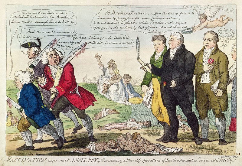 Vaccination against Small Pox or Mercenary and Merciless spreaders of Death and Devastation driven o de Isaac Cruikshank