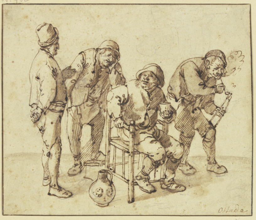 Group of four farmers de Isaac van Ostade