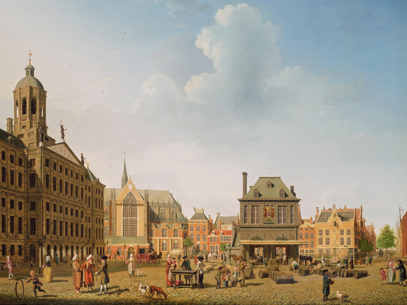 Dam Square - Amsterdam (Detail) de Isaak Ouwater