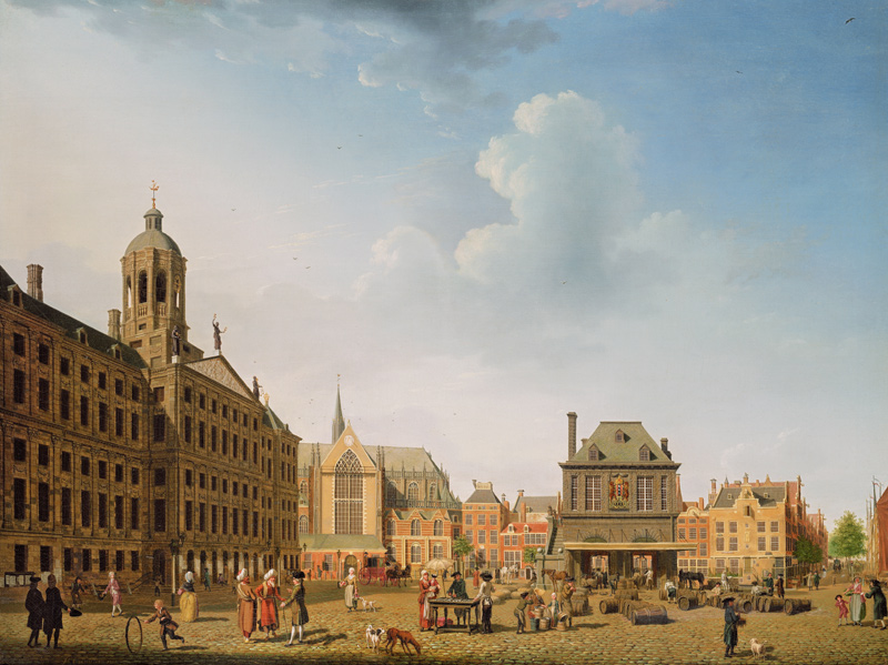 Dam Square - Amsterdam de Isaak Ouwater