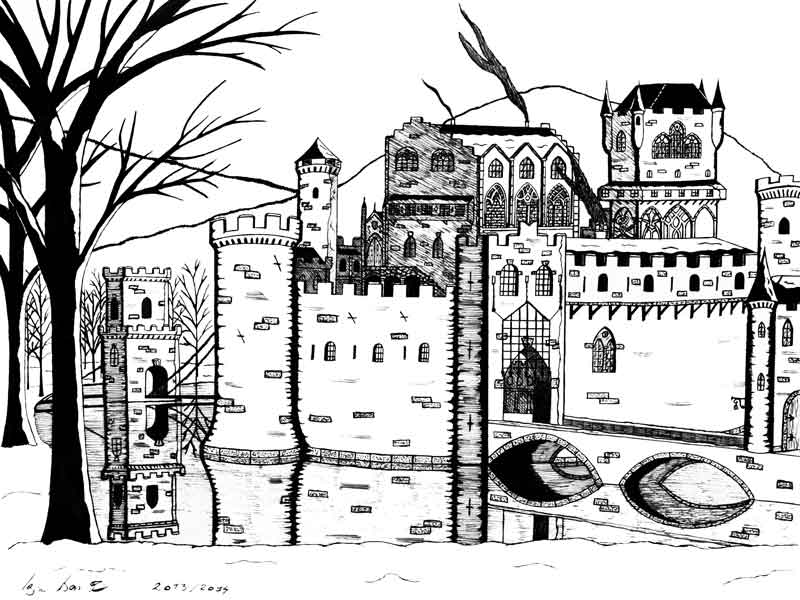 Schloss 1 in Schwarz-Weiß de Igor Isanto