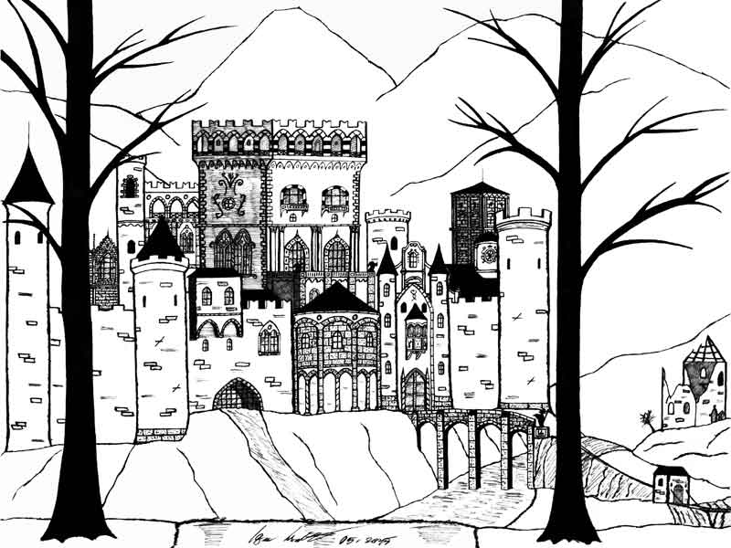 Schloss 2 in Schwarz-Weiß de Igor Isanto