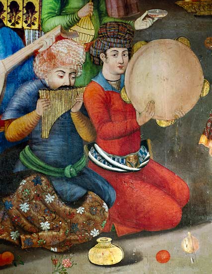 Detail of the musicians, from The Reception for the Ambassador of the Grand Moghul at the Court of t de Islamic School