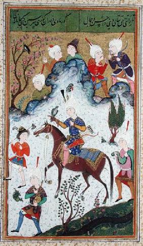 Ms B-284 fol.50b The King's Hunt, from 'Divan' by Huseyn Bayqara