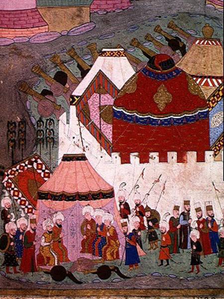 TSM H.1524 Siege of Vienna by Suleyman I (1494-1566) the Magnificent, in 1529, from the 'Hunername' de Islamic School