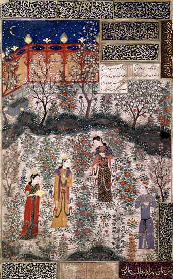 The Persian Prince Humay Meeting the Chinese Princess Humayun in a Garden de Islamic School