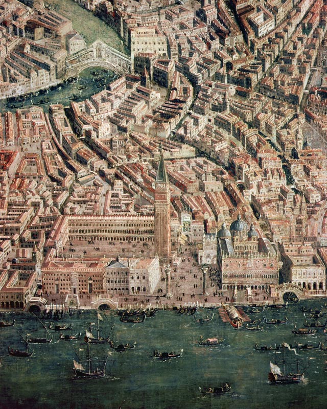 Perspective plan of Venice  (detail of 222923) de Scuola pittorica italiana