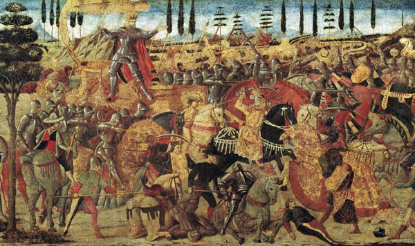 Battle between Darius (399-330 BC) and Alexander the Great (356-323 BC) de Scuola pittorica italiana