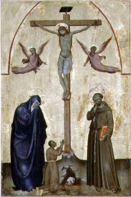 Crucifixion with St. Francis of Assisi and a Donor de Scuola pittorica italiana