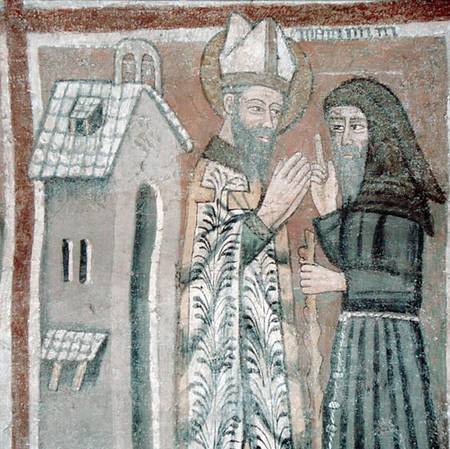 St. Gregory the Great (540-604) with a Monk de Scuola pittorica italiana