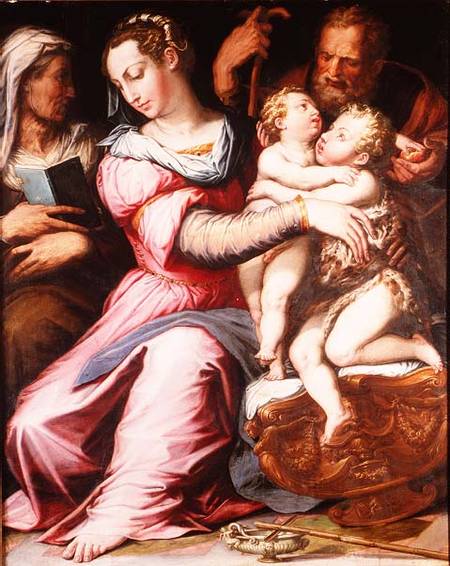 The Holy Family with the Infant St. John the Baptist de Scuola pittorica italiana