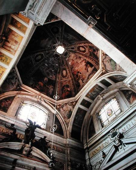 Interior view of the dome and lunettes (photo) de Scuola pittorica italiana