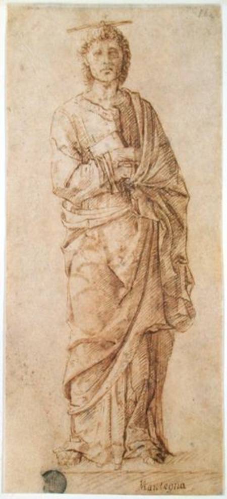 St. John the Evangelist attributed to either Giovanni Bellini (c.1430-1516) or Andrea Mantegna (1430 de Scuola pittorica italiana