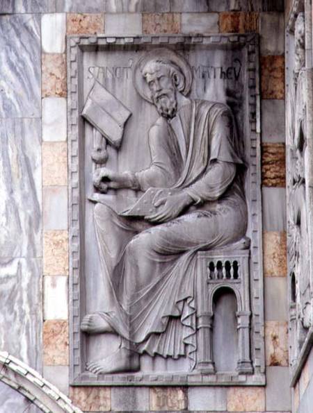 St. Matthew, relief from the north side of the basilica de Scuola pittorica italiana