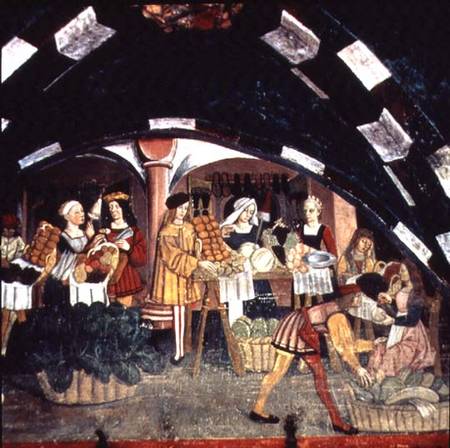 Medieval Marketplace Scene de Scuola pittorica italiana