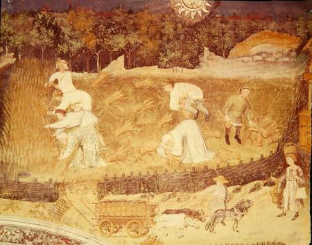 The Month of August, detail of the harvest de Scuola pittorica italiana