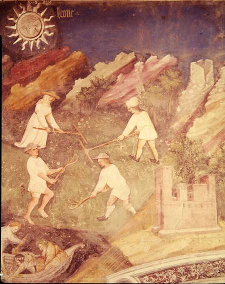 The Month of July, detail of the harvest de Scuola pittorica italiana