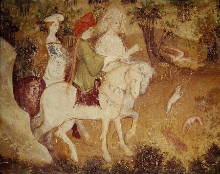 The Month of September, detail of the departure for the hunt de Scuola pittorica italiana