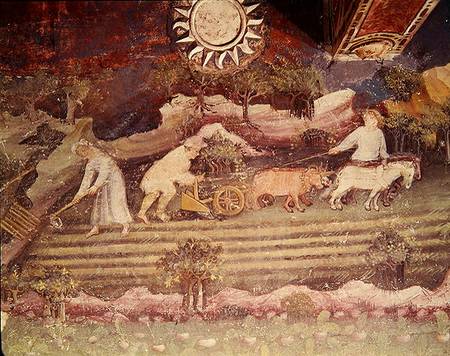 The Month of September, detail of ploughing de Scuola pittorica italiana