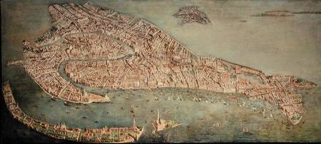 Perspective plan of Venice de Scuola pittorica italiana