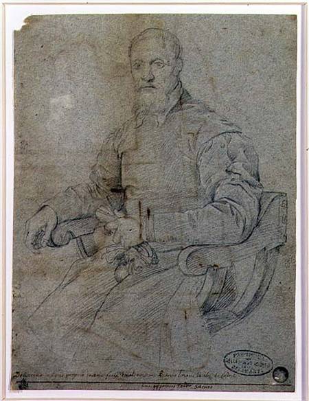 Portrait of Titian (Tiziano Vecellio) (c.1485-1576) Roman School de Scuola pittorica italiana