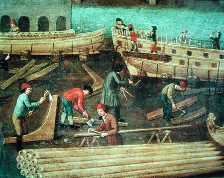 Sign for the Marangoni Family of shipbuilders, Venetian de Scuola pittorica italiana