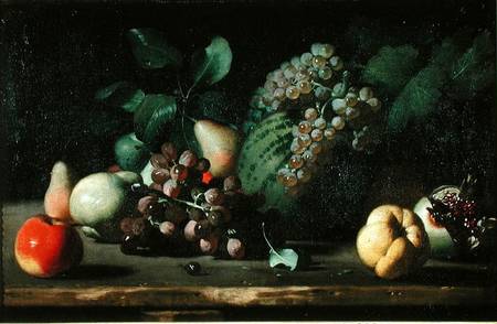 Still Life with Grapes and Pomegranate de Scuola pittorica italiana