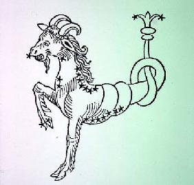 Capricorn (the Goat) an illustration from the 'Poeticon Astronomicon' by C.J. Hyginus, Venice