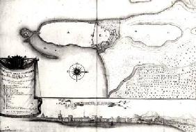 Map of the Fortress at Modon, Morea, 17th century (pen, ink and pencil on