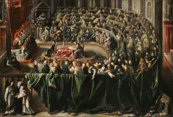 Trial of Galileo de Scuola pittorica italiana