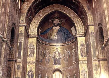 (TtoB) Christ Pantocrator; Virgin and Child with Angels and Apostles, from the main apse de Scuola pittorica italiana