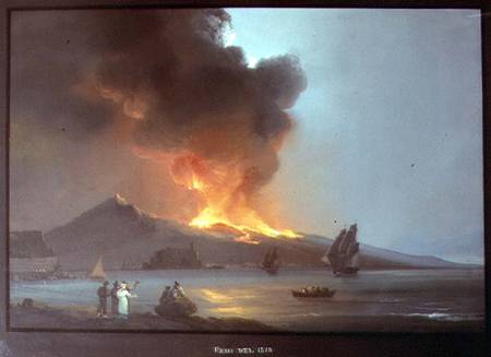 Vesuvius Erupting in 1820 de Scuola pittorica italiana