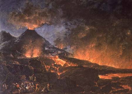 Vesuvius Erupting de Scuola pittorica italiana