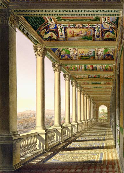 View of the third floor Loggia at the Vatican, with decoration by Raphael, from 'Delle Loggie di Raf de Scuola pittorica italiana