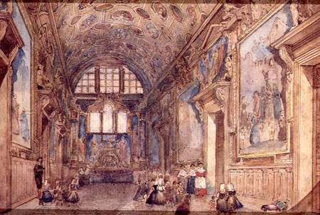 View of an Interior of the Doge's Palace in Venice de Scuola pittorica italiana