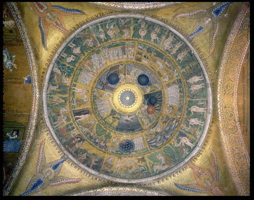 The Creation of the World, from the Genesis Cupola in the atrium (mosaic) de Italian School, (13th century)