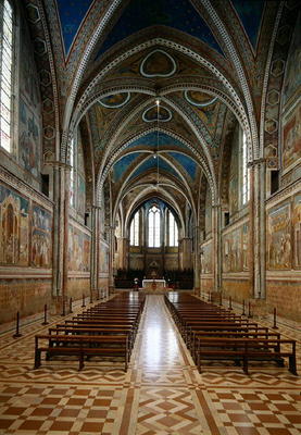 View of the interior of the Upper Church (photo) de Italian School, (13th century)