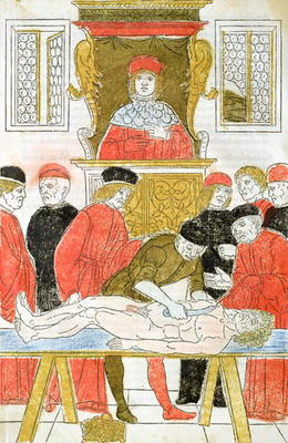 The Dissection, illustration from 'Fasciculus Medicinae' by Johannes de Ketham (d.c.1490) 1493 (wood de Italian School, (15th century)