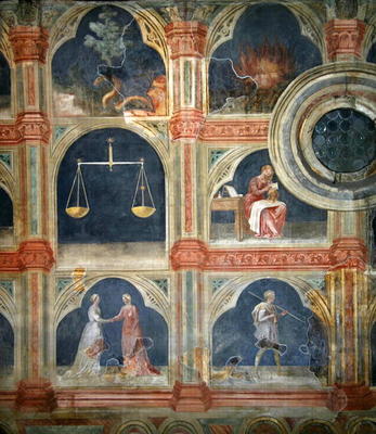 The Month of September, from a series of murals depicting the Astrological Cycle (fresco) de Italian School, (15th century)