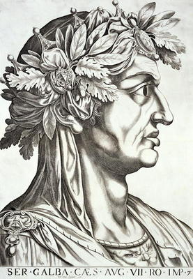 Galba Caesar (3 BC-69 AD), 1596 (engraving) de Italian School, (16th century)