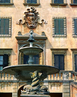 Detail of the facade, Villa di Celle (photo) de Italian School, (17th century)