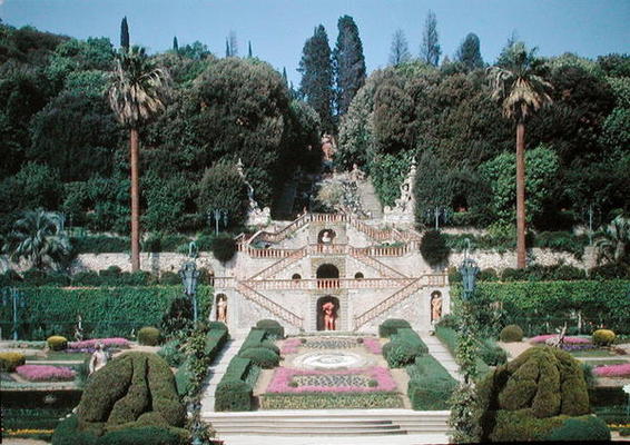 Steps in the garden of the Villa Garzoni (photograph) de Italian School, (17th century)