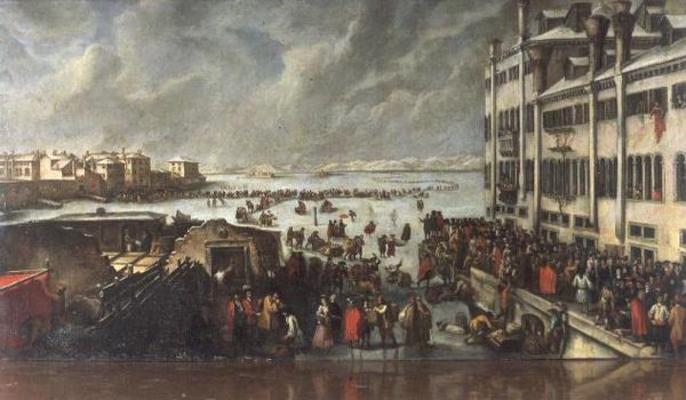 Ice on the Lagoon de Italian School, (18th century)