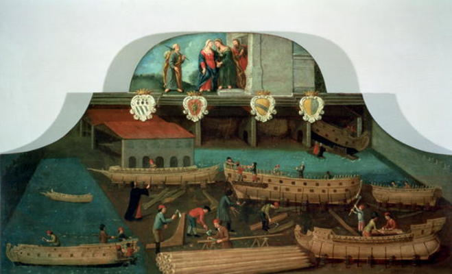 Sign of the Venetian Boat Builders' Guild, 1517 (panel) de Italian School, (18th century)