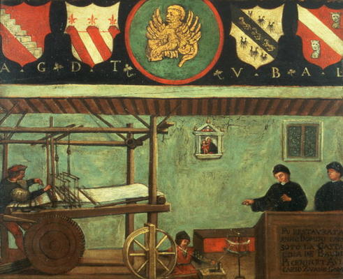 Sign of the Venetian Weavers' Guild (panel) de Italian School, (18th century)