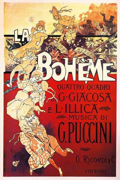 Poster for La Boheme, Opera by Giacomo Puccini de Italian School, (19th century)